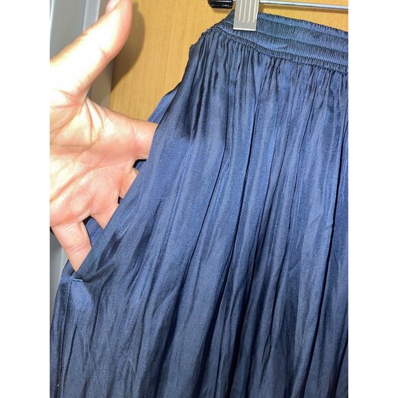 J.Crew Womens Skirt Gray Size 12 Featherweight Crinkle Satin Maxi Side Slit - Picture 2 of 11